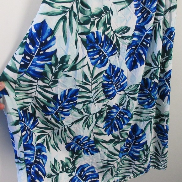 Tommy Bahama Fronds Floating Tie-Front Dress M Blue 100% Rayon Mini Beach 162 - Picture 6 of 11